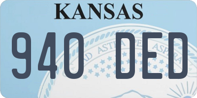 KS license plate 940DED