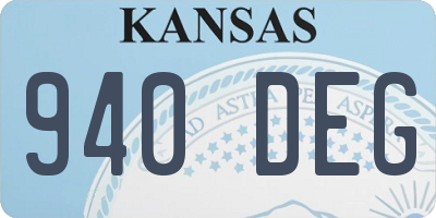 KS license plate 940DEG