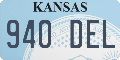 KS license plate 940DEL