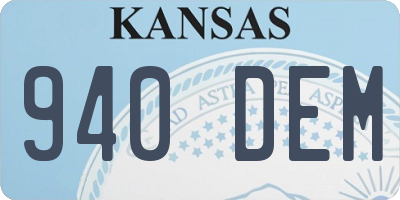 KS license plate 940DEM