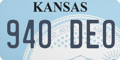 KS license plate 940DEO