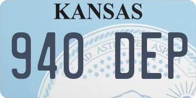 KS license plate 940DEP