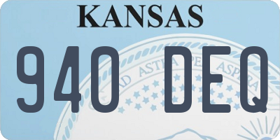 KS license plate 940DEQ