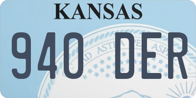 KS license plate 940DER