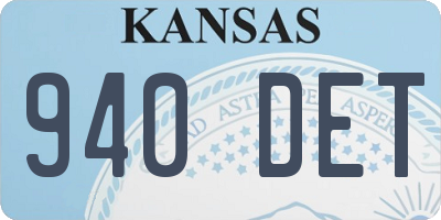 KS license plate 940DET