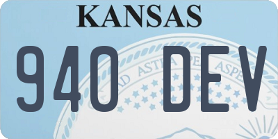 KS license plate 940DEV