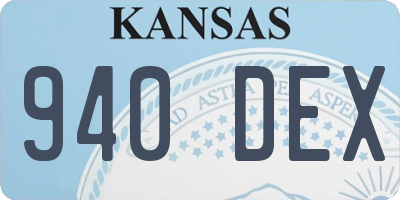 KS license plate 940DEX