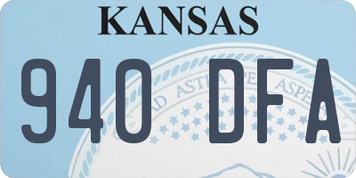KS license plate 940DFA