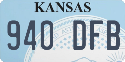 KS license plate 940DFB