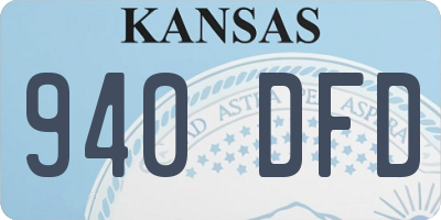 KS license plate 940DFD