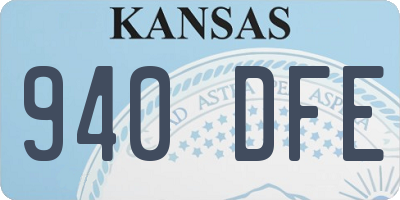 KS license plate 940DFE
