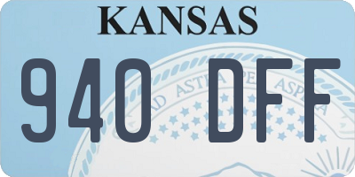 KS license plate 940DFF
