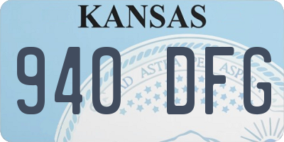 KS license plate 940DFG
