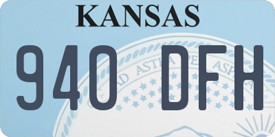 KS license plate 940DFH