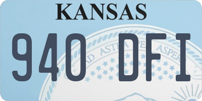 KS license plate 940DFI