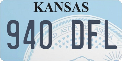 KS license plate 940DFL