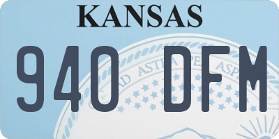 KS license plate 940DFM