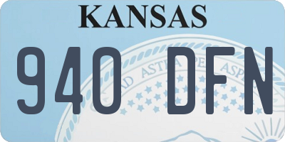 KS license plate 940DFN