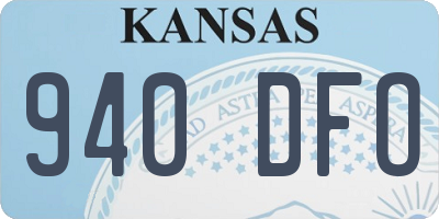 KS license plate 940DFO