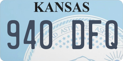 KS license plate 940DFQ