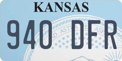 KS license plate 940DFR