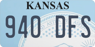 KS license plate 940DFS