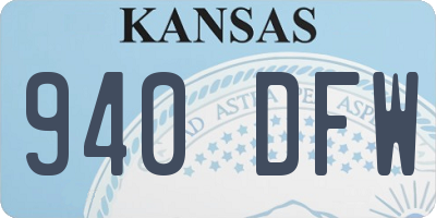KS license plate 940DFW