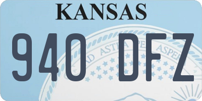KS license plate 940DFZ