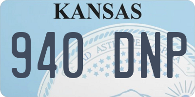 KS license plate 940DNP