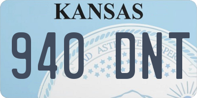 KS license plate 940DNT
