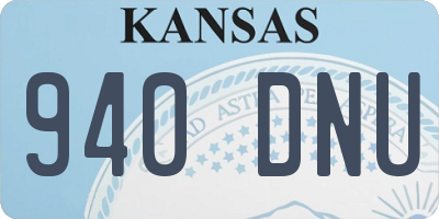 KS license plate 940DNU