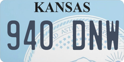 KS license plate 940DNW