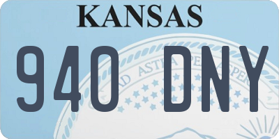 KS license plate 940DNY