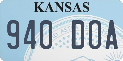 KS license plate 940DOA