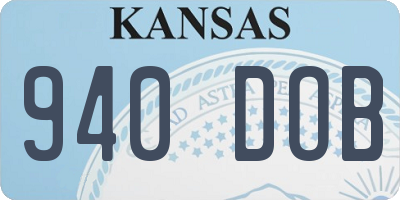KS license plate 940DOB