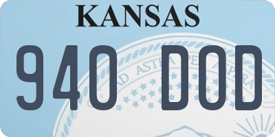 KS license plate 940DOD
