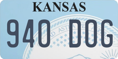 KS license plate 940DOG