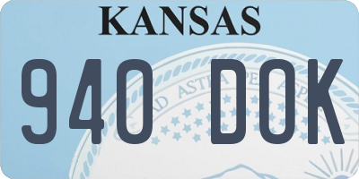 KS license plate 940DOK