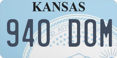 KS license plate 940DOM