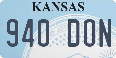 KS license plate 940DON