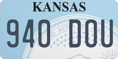 KS license plate 940DOU