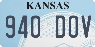 KS license plate 940DOV