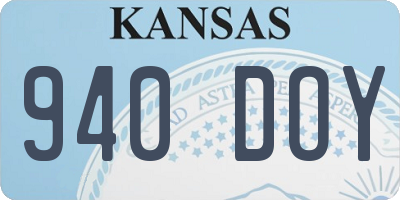 KS license plate 940DOY