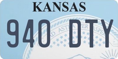 KS license plate 940DTY