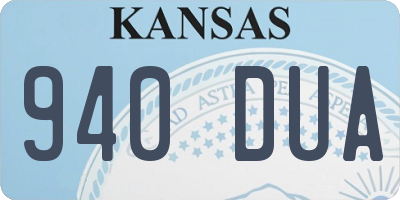KS license plate 940DUA
