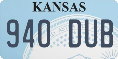 KS license plate 940DUB