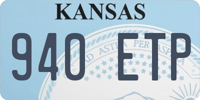KS license plate 940ETP