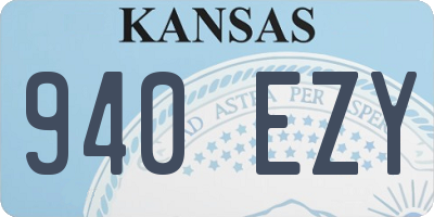 KS license plate 940EZY