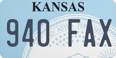 KS license plate 940FAX