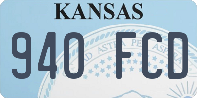 KS license plate 940FCD